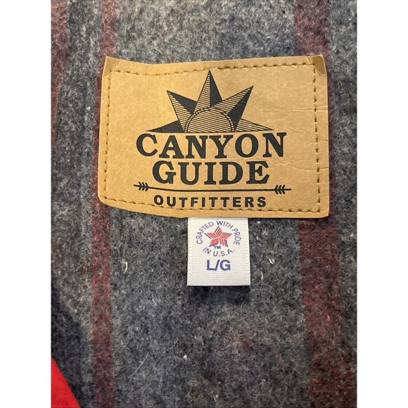 Vintage Canyon Guide Outfitters Bomber Jacket Mens L Aztec Blanket Lined Red - Picture 5 of 16